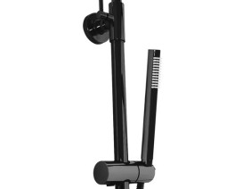 Душевая стойка для ванны Rea Lungo с термостатом черный глянцевый REA-P8763