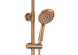 Душевая стойка для ванны Rea Lungo с термостатом матовая медь REA-P8807