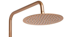 Душевая стойка для ванны Rea Lungo с термостатом матовая медь REA-P8807