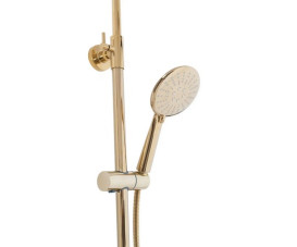 Душевая стойка для ванны Rea Lungo с термостатом золото REA-P4114