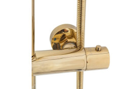 Душевая стойка для ванны Rea Lungo с термостатом золото REA-P4114