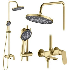 Душевая стойка для ванны Rea Marco со смесителем матовое золото REA-P8548