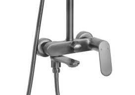 Душова стійка для ванни Rea Marco зі змішувачем графіт REA-P5600