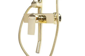 Душевая стойка для ванны Rea Maximus со смесителем золото REA-P2410