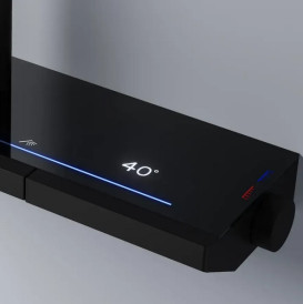 Душевая стойка для ванны Rea Pedro с термостатом черный REA-P0897