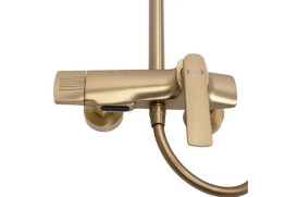 Душевая стойка для ванны Rea Rebel со смесителем матовое золото REA-P2414