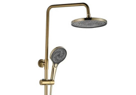 Душевая стойка для ванны Rea Rebel со смесителем матовое золото REA-P2414