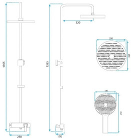 Душевая стойка для ванны Rea Rebel со смесителем хром REA-P2415