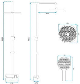 Душевая стойка для ванны Rea Rebel со смесителем черный REA-P2416