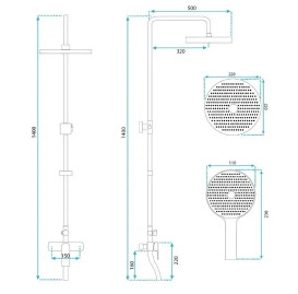 Душевая стойка для ванны Rea Salton со смесителем хром REA-P2408
