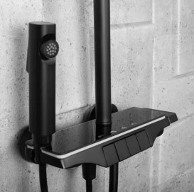 Душевая стойка для ванны Rea Savio с термостатом черный REA-P8410