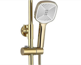 Душова стійка для ванни Rea Storm 2.0 із змішувачем золото REA-P9530