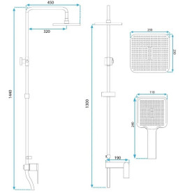 Душова стійка для ванни Rea Storm 2.0 із змішувачем хром REA-P4881