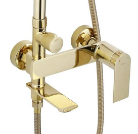 Душевая стойка для ванны Rea Storm со смесителем золото REA-P9531