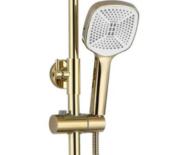 Душевая стойка для ванны Rea Storm со смесителем золото REA-P9531
