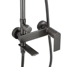 Душевая стойка для ванны Rea Storm со смесителем графит REA-P9534