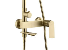 Душова стійка для ванни Rea Storm із змішувачем матове золото REA-P9536