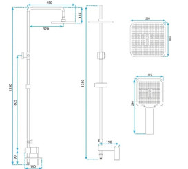 Душова стійка для ванни Rea Storm зі змішувачем хром REA-P4882