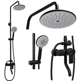 Душевая стойка для ванны Rea Verso со смесителем черный REA-P9145