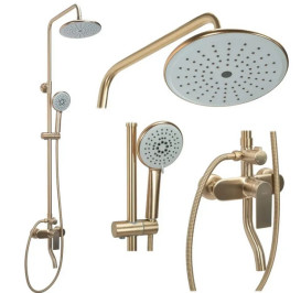 Душова стійка для ванни Rea Verso із змішувачем матове золото REA-P9146