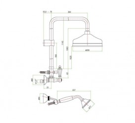 Душова стійка Fiore Coloniale з верхнім і ручним душем кераміка / хром 02CR0620