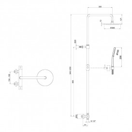 Душевая стойка Fiore Kevon с термостатом и душевым набором черный матовый 44NN0932