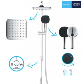 Душова стійка Grohe Quickfix Vitalio Comfort 250 з верхнім та ручним душем хром 26698001