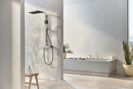 Душевая стойка Grohe Rainshower Aqua Pure с термостатом хром/черный 100962KI00