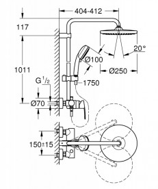 Душова стійка Grohe Tempesta Cosmopolitan System 250 із змішувачем хром 26673000