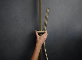 Душевая стойка Hansgrohe Pulsify S Puro Showerpipe 260 1jet EcoSmart с термостатом бронза 24223140