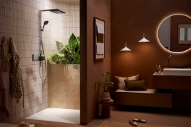 Душевая стойка Hansgrohe Raindance Alive Q 34х21 см 1jet с термостатом ShowerSelect Comfort хром 24580000