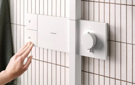 Душевая стойка Hansgrohe Raindance Alive Q 34х21 см 1jet EcoSmart с термостатом белый матовый 24581700