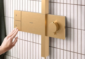 Душова стійка Hansgrohe Raindance Alive S 300 1jet із термостатом ShowerSelect Comfort бронза 24582140