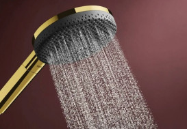 Душова стійка Hansgrohe Raindance Alive S 300 1jet EcoSmart з термостатом золото 24583990