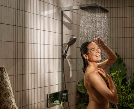 Душевая стойка Hansgrohe Raindance Alive Q 210/340 2jet с термостатом ShowerSelect Comfort хром 24590000