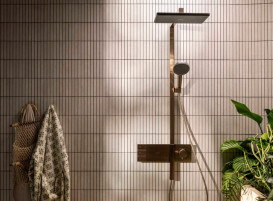 Душова стійка Hansgrohe Raindance Alive Q 210/340 2jet із термостатом ShowerSelect Comfort бронза 24590140