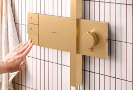 Душова стійка Hansgrohe Raindance Alive Q 210/340 2jet із термостатом ShowerSelect Comfort бронза 24590140