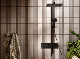 Душевая стойка Hansgrohe Raindance Alive Q 210/340 2jet с термостатом ShowerSelect Comfort черный матовый 24590670