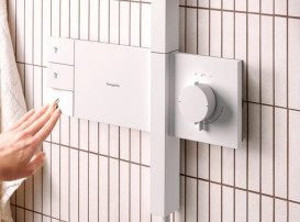 Душевая стойка Hansgrohe Raindance Alive Q 210/340 2jet с термостатом ShowerSelect Comfort белый матовый 24590700