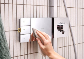 Душевая стойка Hansgrohe Raindance Alive Q 210/340 2jet EcoSmart с термостатом ShowerSelect Comfort хром 24591000