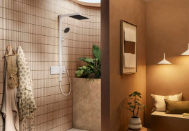 Душова стійка Hansgrohe Raindance Alive Q 210/340 2jet EcoSmart із термостатом білий матовий 24591700