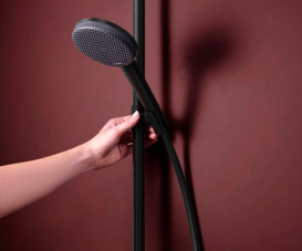 Душевая стойка Hansgrohe Raindance Alive S Puro 300 1jet с термостатом черный матовый 24592670