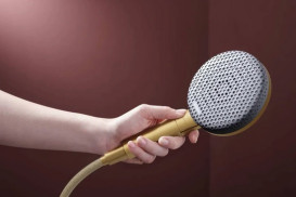 Душова стійка Hansgrohe Raindance Alive S Puro 300 1jet EcoSmart із термостатом Ecostat Element бронза 24593140