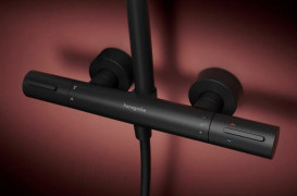 Душова стійка Hansgrohe Raindance Alive S Puro 300 1jet EcoSmart із термостатом чорний матовий 24593670