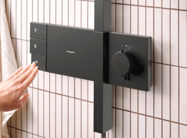 Душевая стойка Hansgrohe Raindance Alive S 300 2jet с термостатом черный матовый хром 24595340