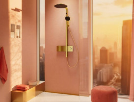 Душевая стойка Hansgrohe Raindance Alive S 300 2jet с термостатом золото 24595990