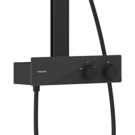 Душова стійка Hansgrohe Raindance E 300 1jet EcoSmart із термостатом ShowerTablet чорний матовий 27362670