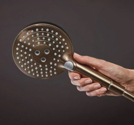 Душова стійка Hansgrohe Raindance S 240 1jet EcoSmart+ із термостатом бронза 28825140