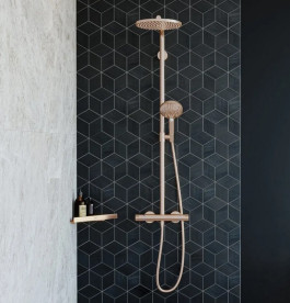 Душова стійка Hansgrohe Raindance S 240 1jet EcoSmart+ із термостатом бронза 28825140