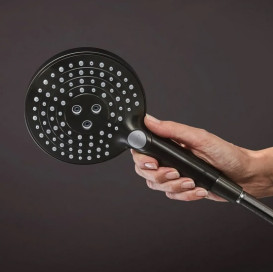 Душова стійка Hansgrohe Raindance S 240 1jet EcoSmart+ із термостатом чорний матовий хром 28825340